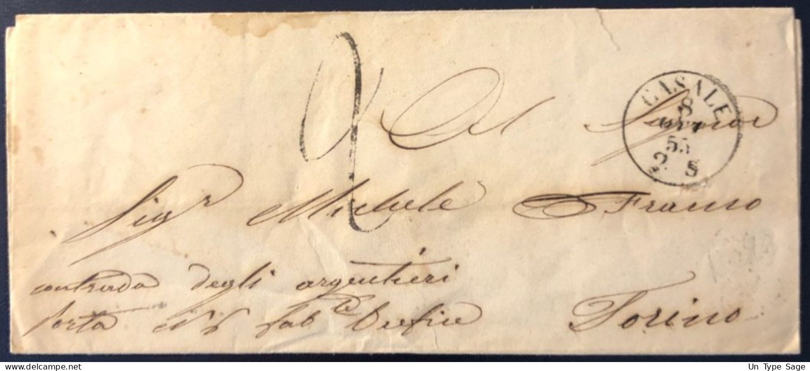 Italie, Enveloppe De CASALE 8.10.1855 Pour Turin - (B1871) - Zonder Classificatie
