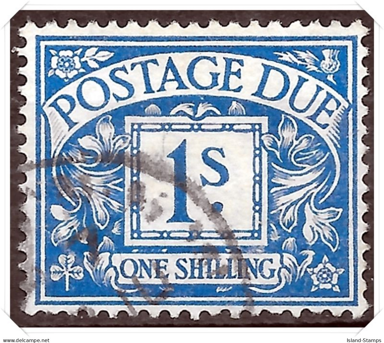 D8 1914 Royal Cypher Postage Dues 1s- Bright Blue Used Hrd2-d - Postage Due