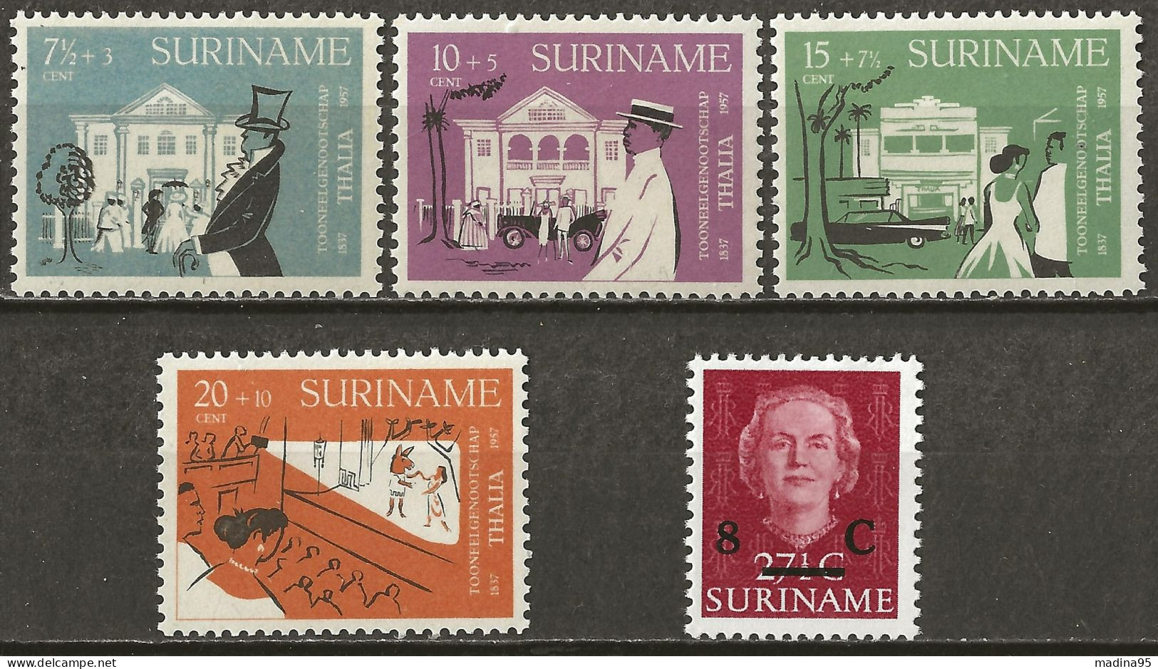 SURINAM: **, N° YT 318 à 321 Série + 322, TB - Suriname ... - 1975