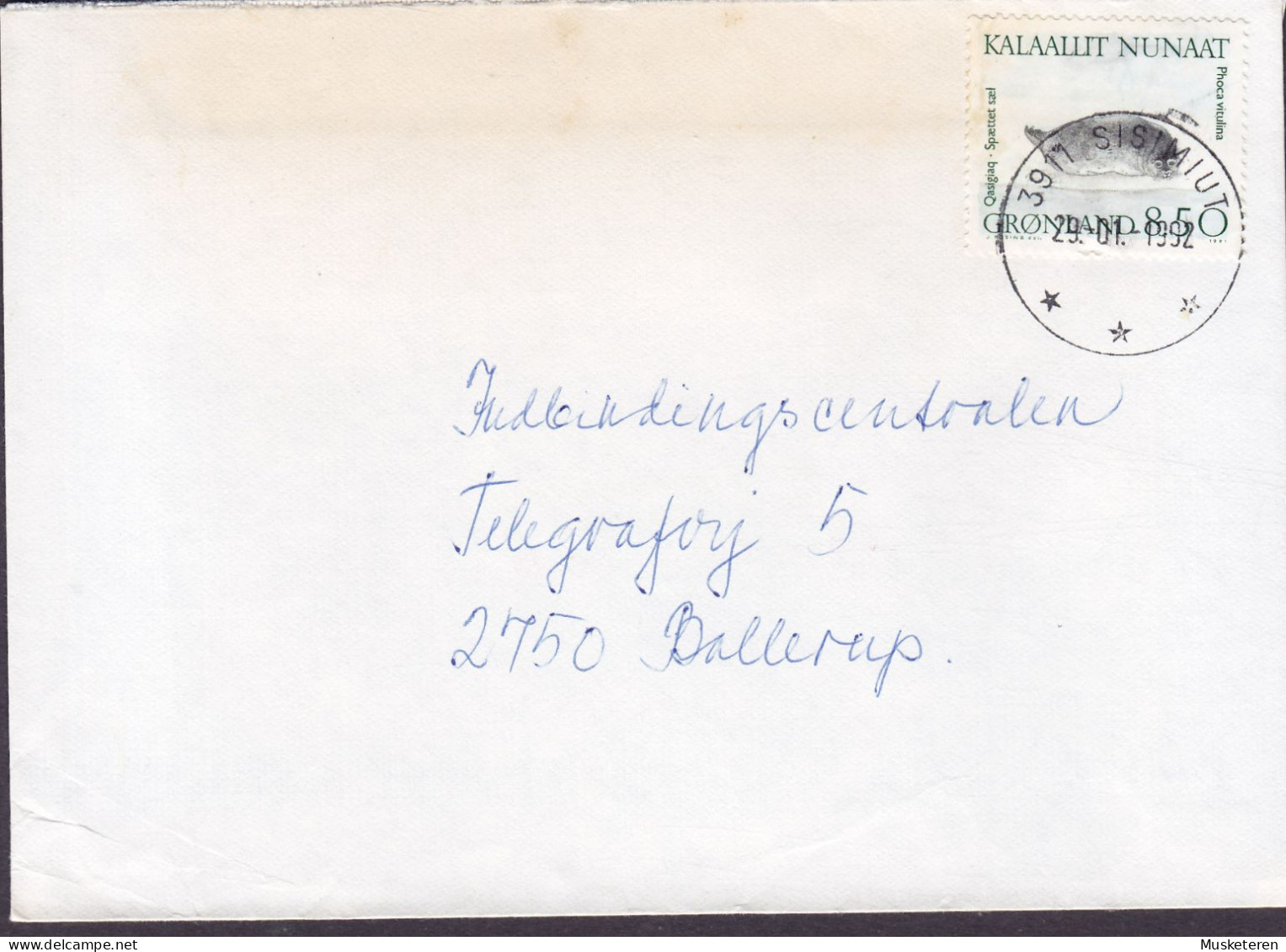 Greenland SISIMIUT 1992 Cover Brief Lettre BALLERUP Denmark 8.50 Kr. Seal Robbe - Covers & Documents