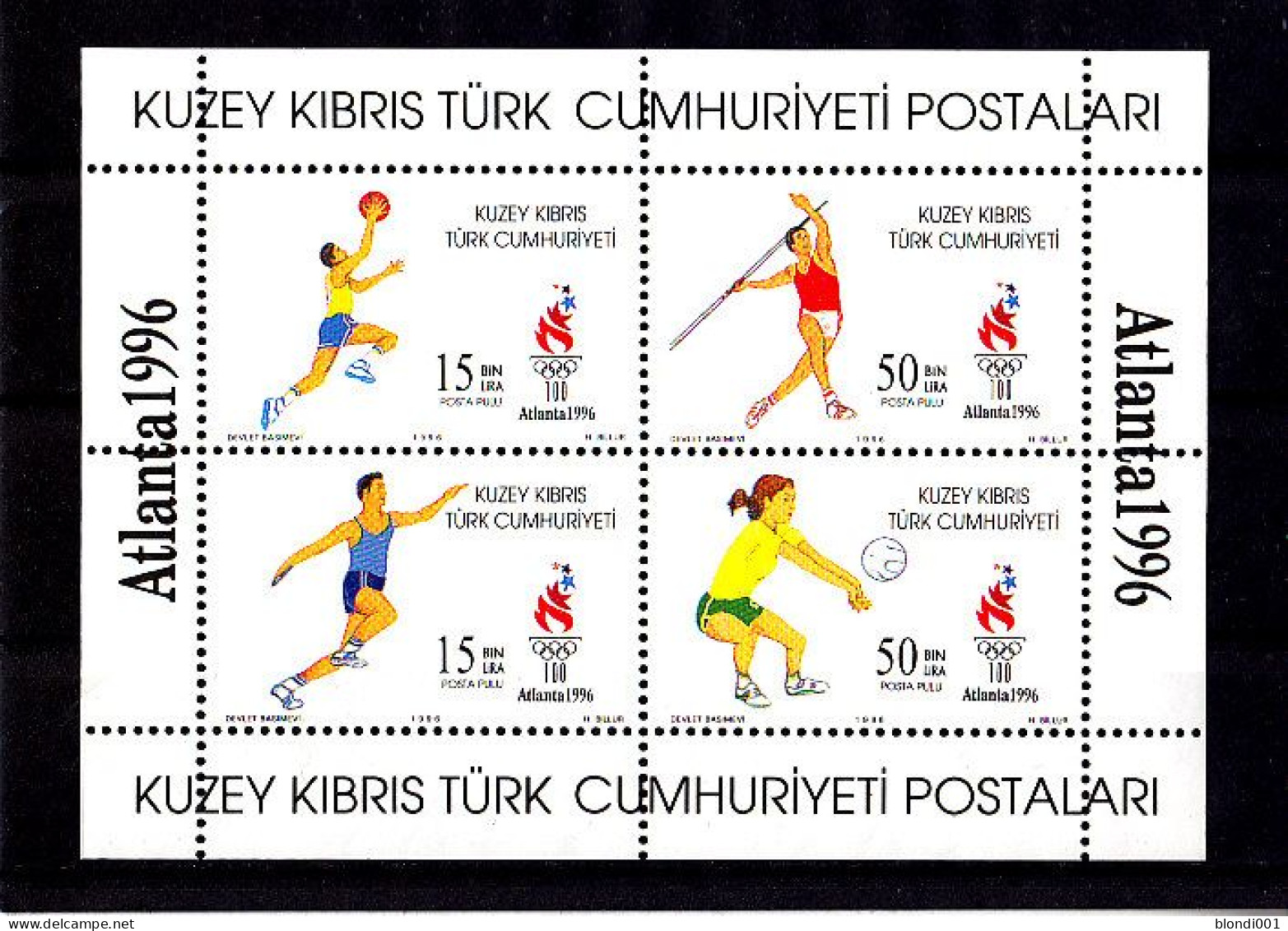 Olympics 1996 - Basketball - TURK.-CYPRUS - Sheet MNH - Summer 1996: Atlanta