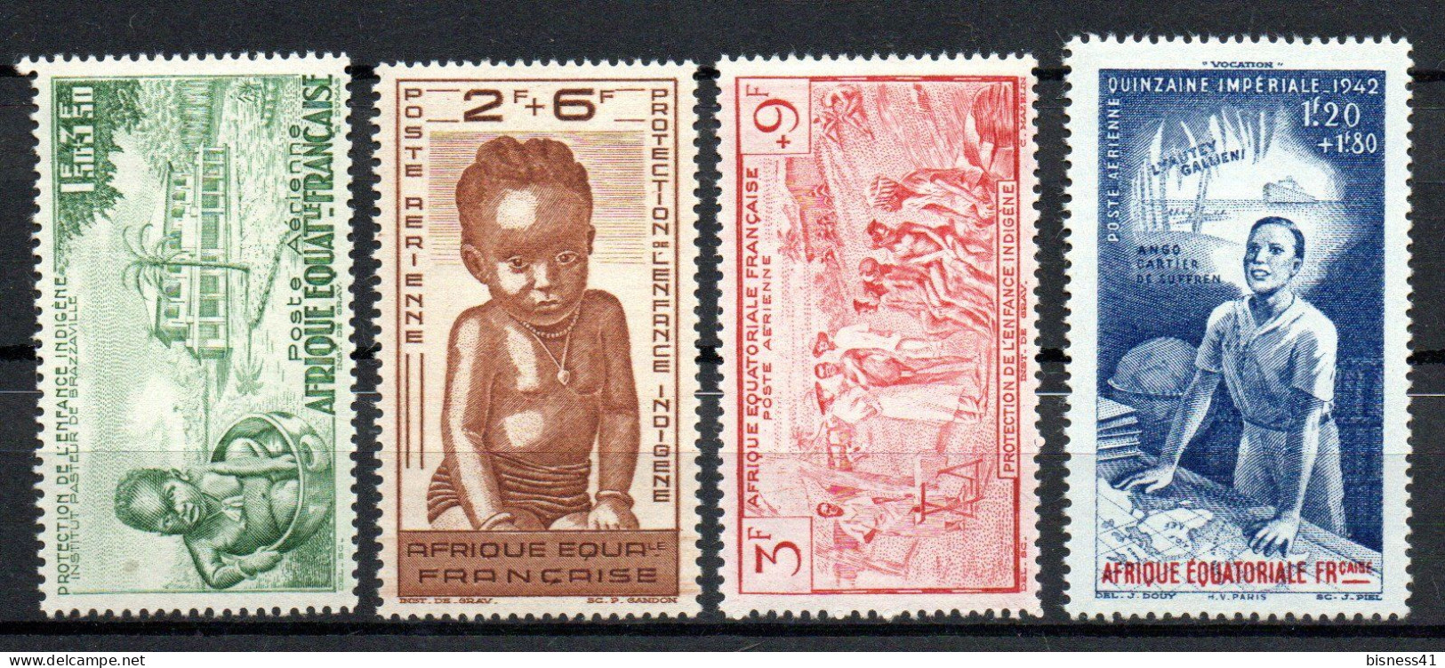 Col41 Colonies AEF Afrique équatoriale PA N° 10 à 13 Neuf XX MNH Cote 10,00 € - Unused Stamps
