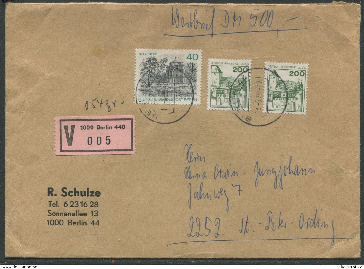 10.330) MiNr.: 540 A Und 578- Wert-Brief - Berlinstempel - Storia Postale