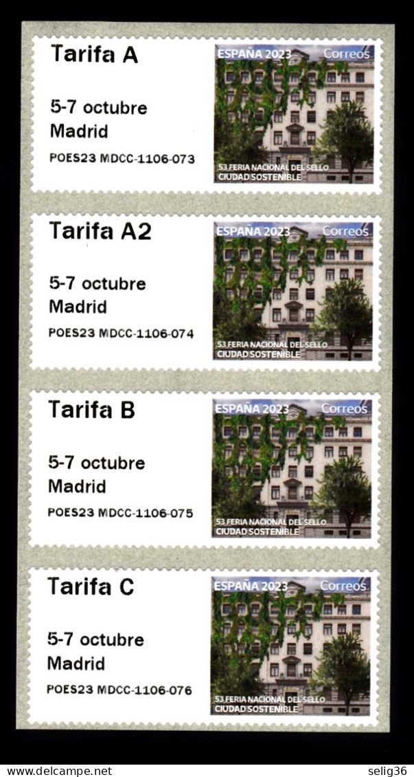 ESPAGNE 2023 ATM ** 4 Tarifs - Machine Labels [ATM]