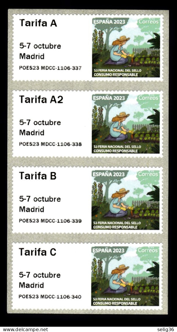 ESPAGNE 2023 ATM ** 4 Tarifs - Timbres De Distributeurs [ATM]