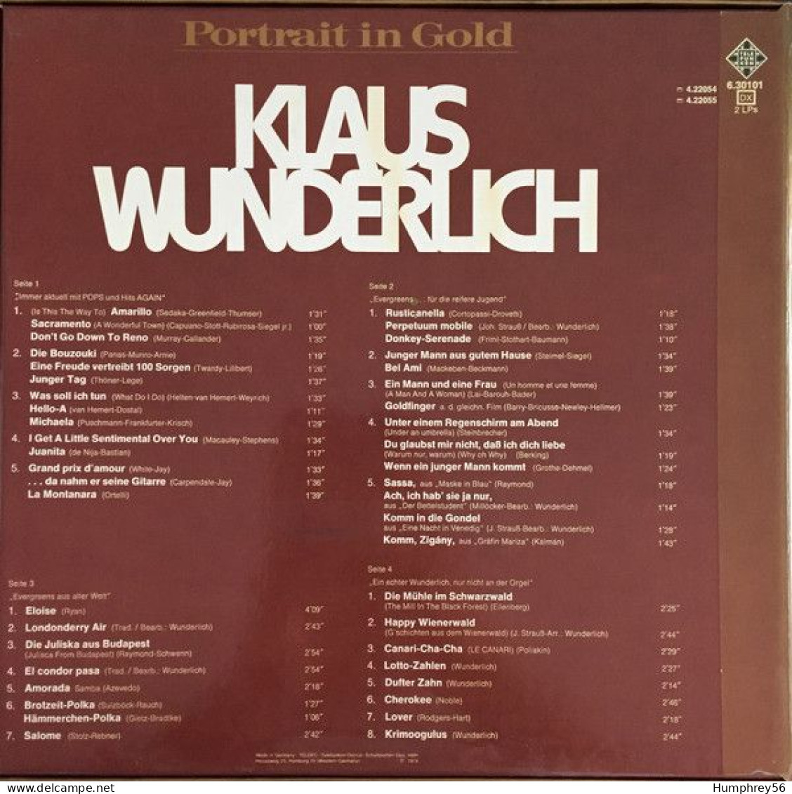 1974 - Klaus WUNDERLICH - Portrait In Gold - Strumentali