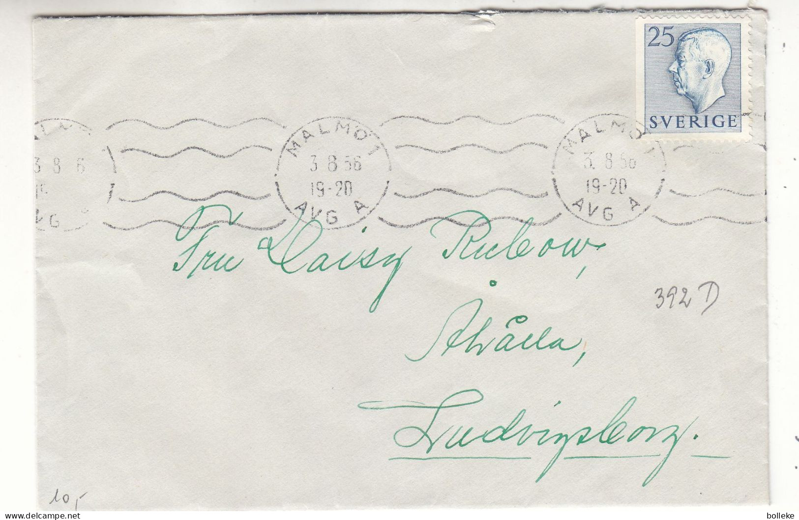 Suède - Lettre De 1956 - Oblit Malmö - - Storia Postale