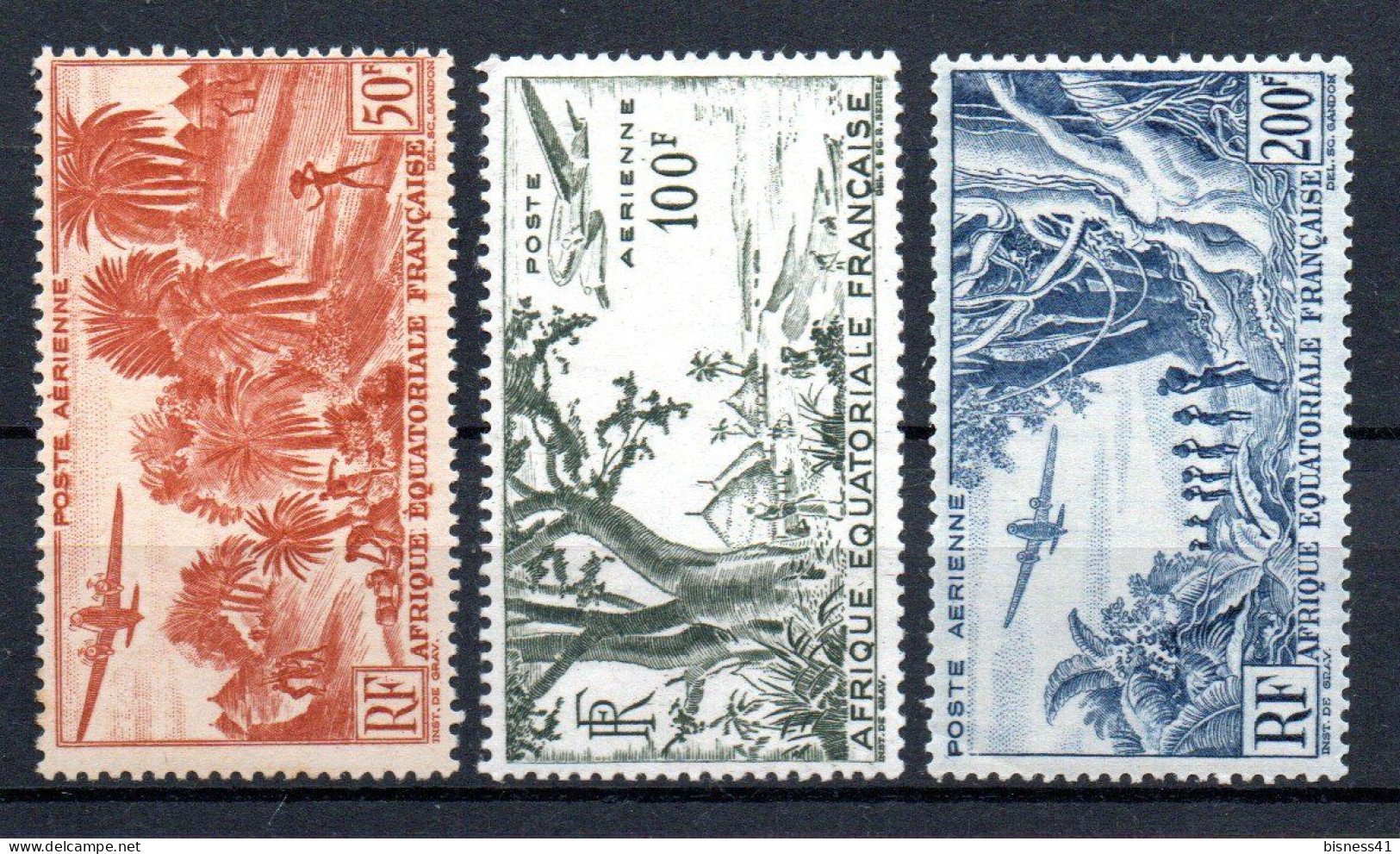 Col41 Colonies AEF Afrique équatoriale PA  N° 50 à 52 Neuf XX MNH  Cote 26,00 € - Unused Stamps