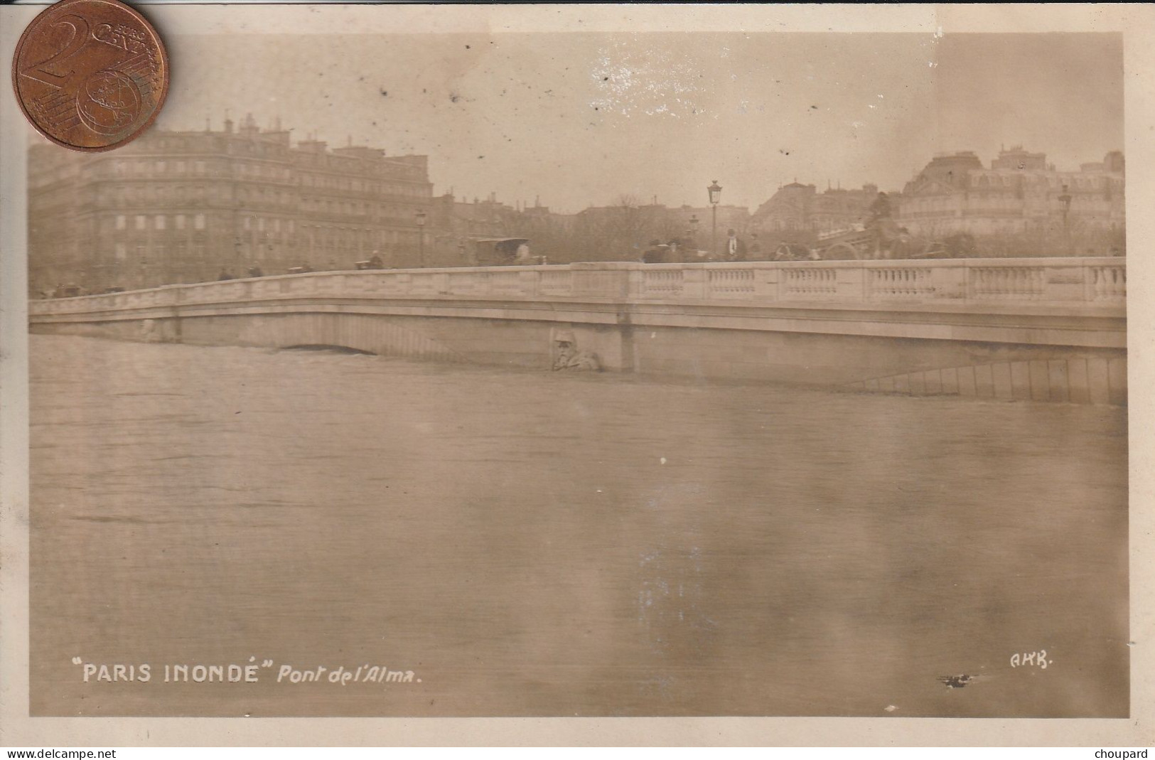 75 - Carte Postale Ancienne De Paris Inondé  Le Pont De L'Alma - De Overstroming Van 1910
