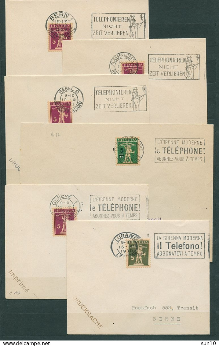 SCHWEIZ AB 1916, SAMMLUNG, 77 BELEGE TELEFON, FERNSPRECHER, KOMMUNIKATION - Collections