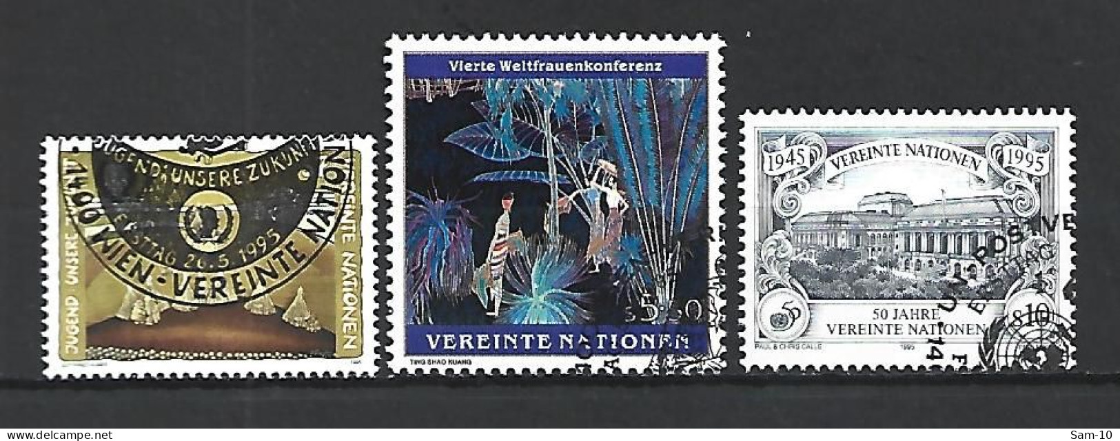 Timbres Nations-Unies Vienne Oblitéré N 205 + 207 +208 - Usati