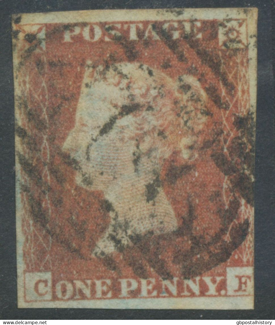 GB QV 1d Redbrown, Unplated (CF) Almost 4 Margins, FU - Usati