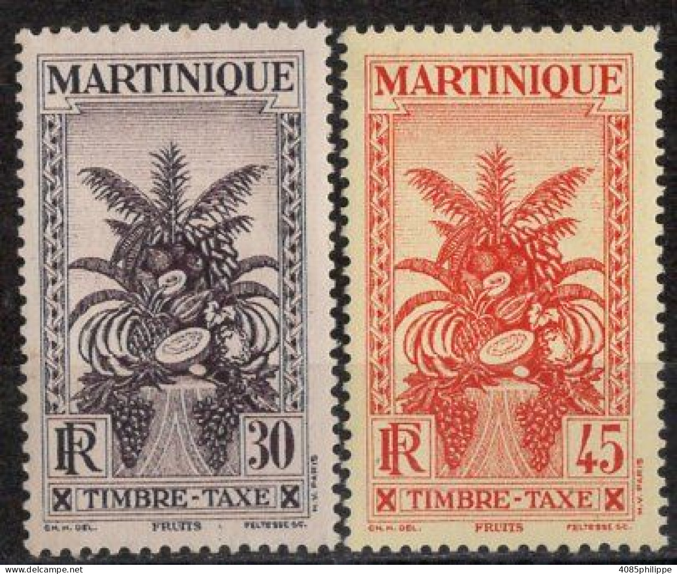 Martinique Timbres-Taxe N°16** à 17** Neufs Sans Charnières TB  Cote : 5€00 - Impuestos