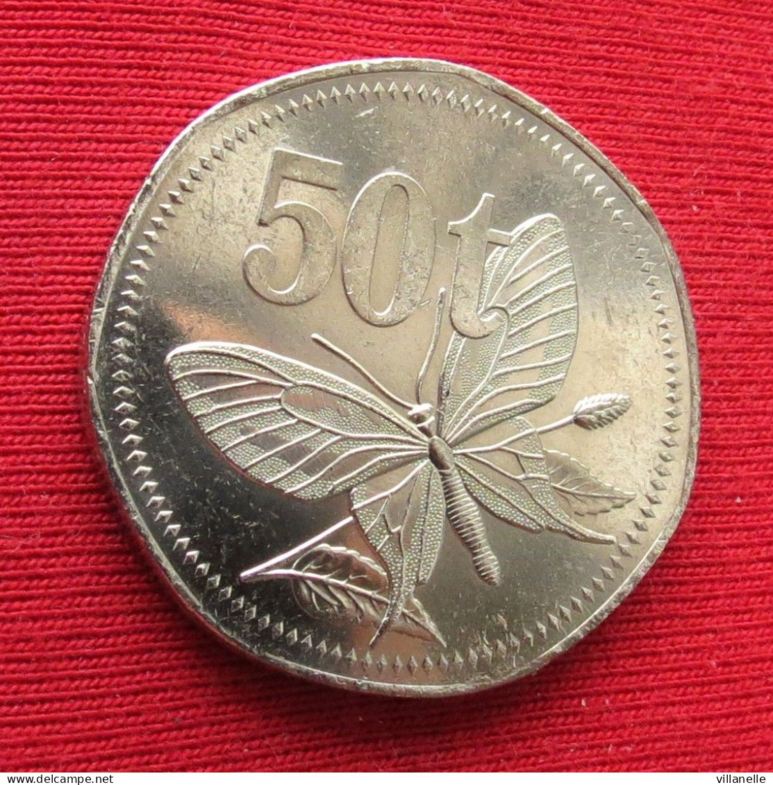 Papua New Guinea 50 Toea 2001 Butterfly Papuasia Nova Guine Nuova Papouasie Nouvelle Guinee UNC ºº - Papua-Neuguinea