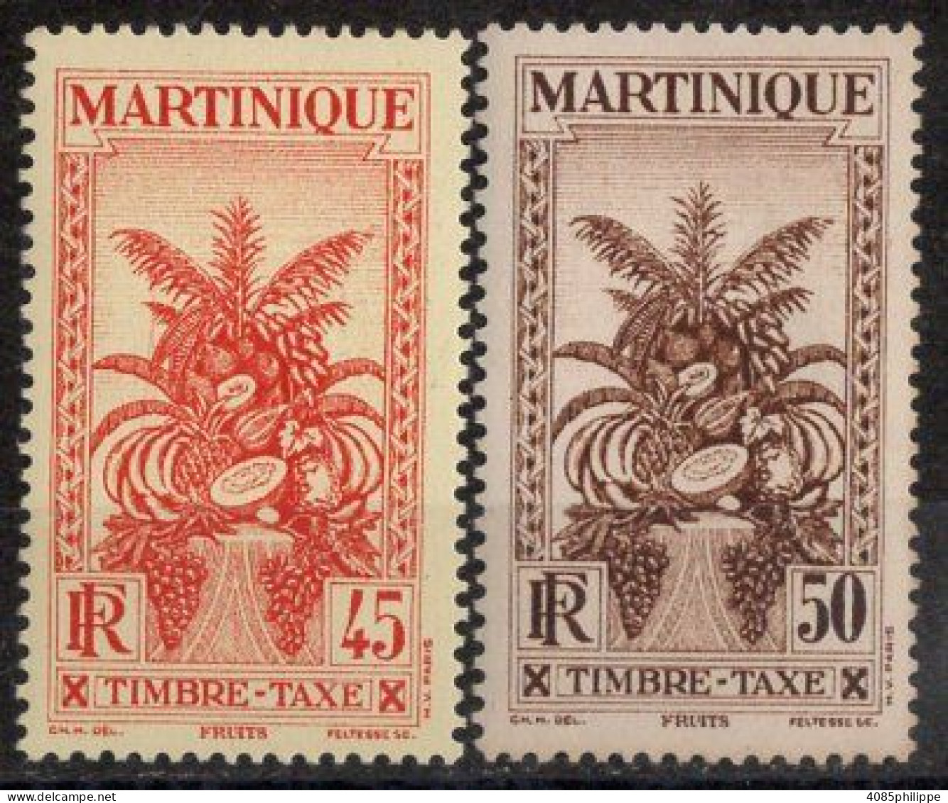 Martinique Timbres-Taxe N°17** à 18** Neufs Sans Charnières TB  Cote : 5€00 - Timbres-taxe