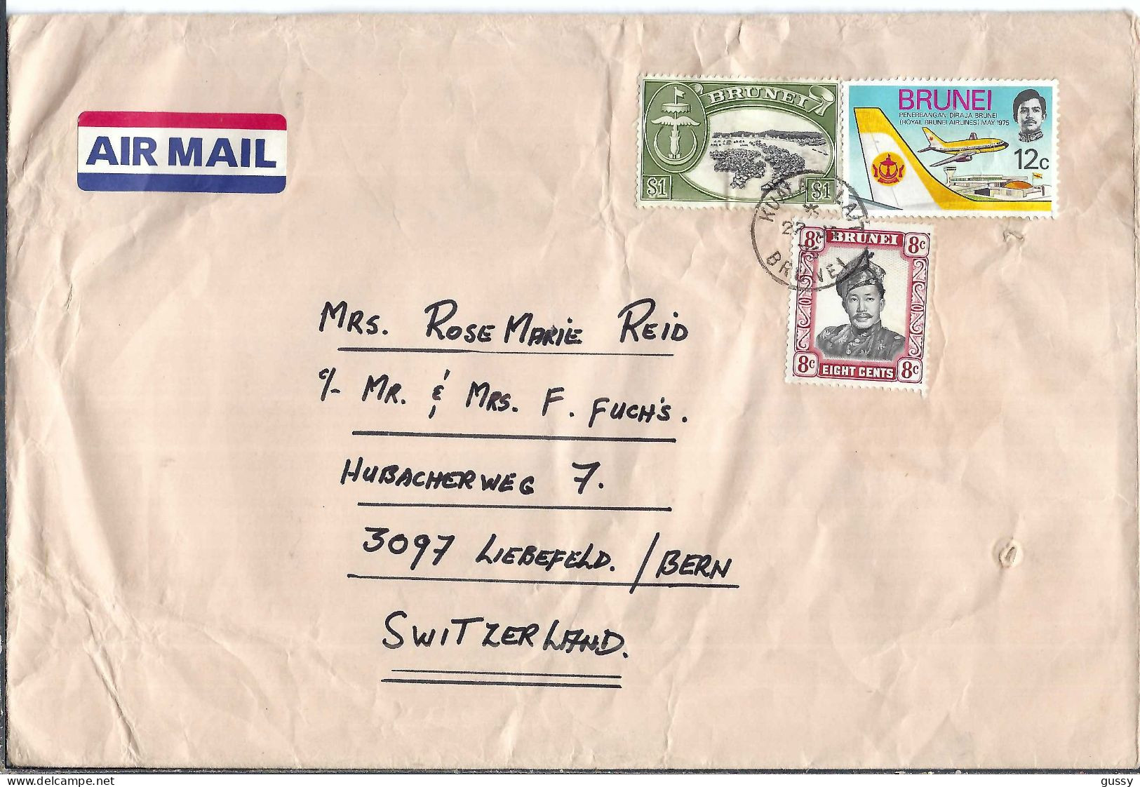 BRUNEI P.A. Ca.1976: LSC De Kuala-Elatt Pour Liebefeld (BE, Suisse) - Brunei (1984-...)