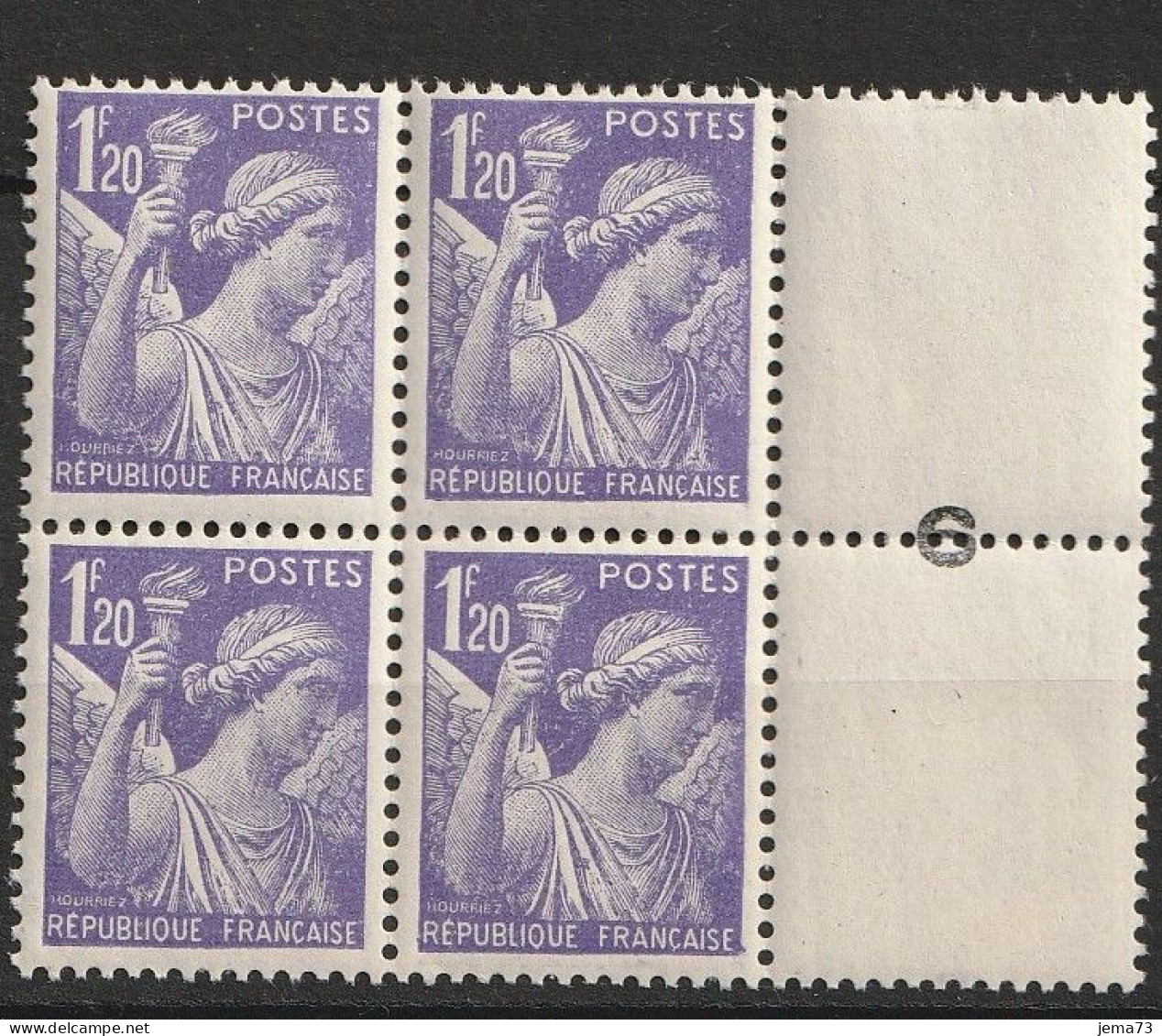 N° 651 Type Iris: BeauBloc De 4 Timbres Neuf Impecable - 1939-44 Iris