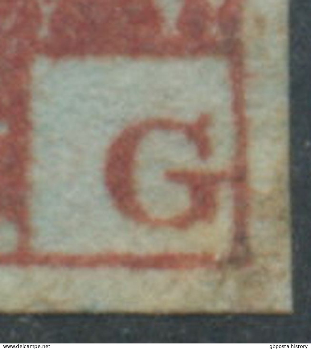 GB QV 1d Redbrown, Unplated (CG) 4 Full But Partly Narrow Margins, Letter „G“ Very Near To Frameline!!, VFU - Gebraucht