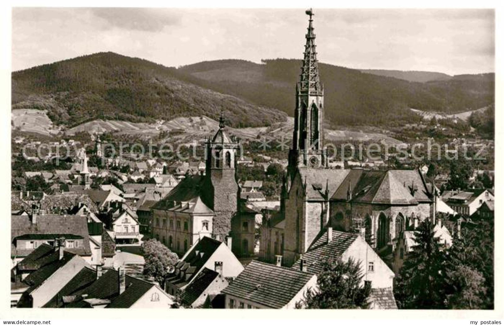 72786950 Buehl Baden Ortsansicht Mit Kirche Blick Zum Schwarzwald Buehl - Buehl