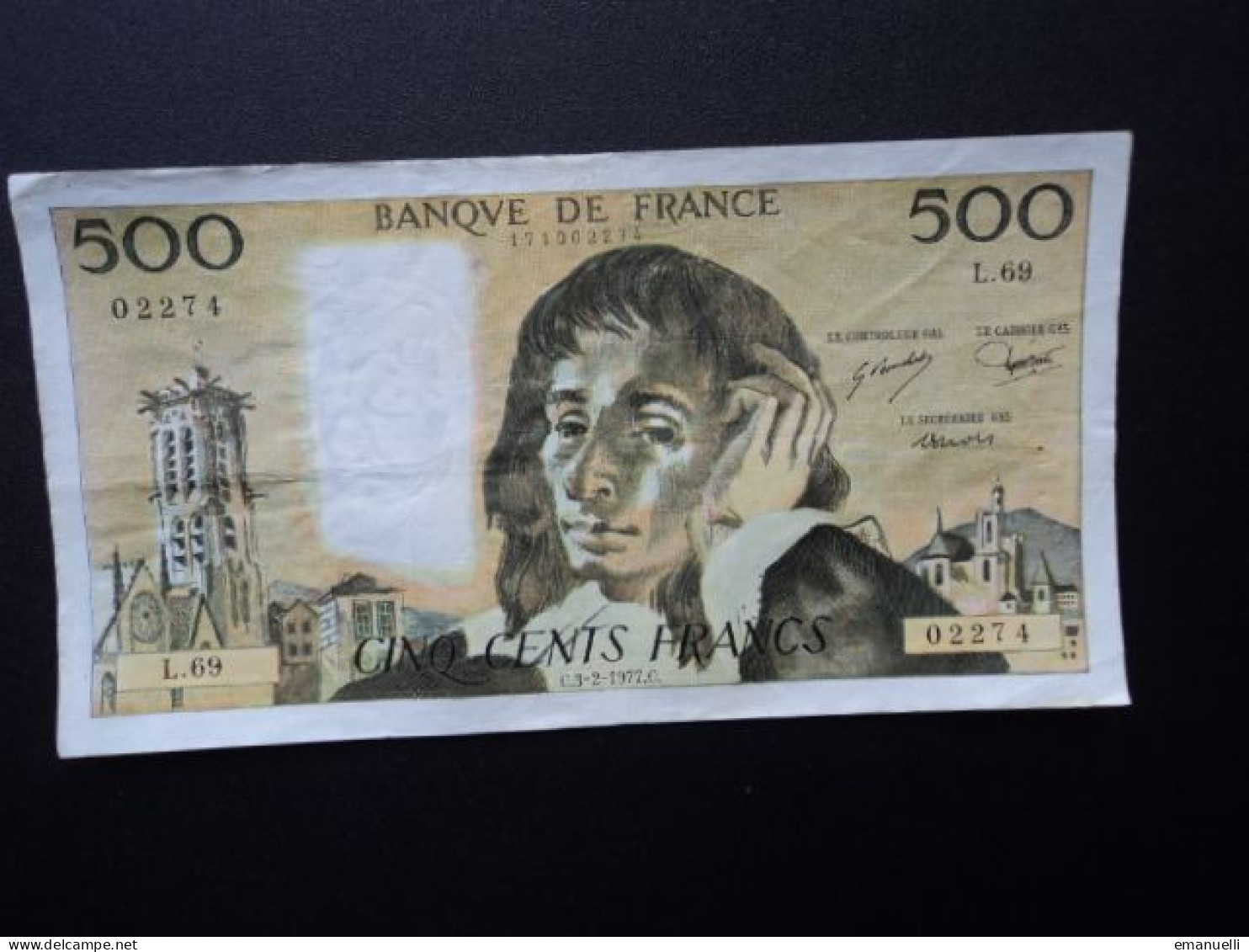 FRANCE : 500 FRANCS  3-2-1977   FAYETTE 71 / PICK 156d     TTB * - 500 F 1968-1993 ''Pascal''