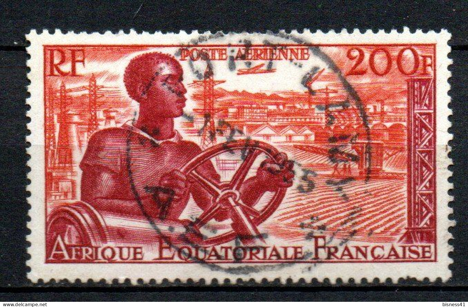 Col41 Colonies AEF Afrique équatoriale PA  N° 60 Oblitéré Cote 4,00 € - Used Stamps