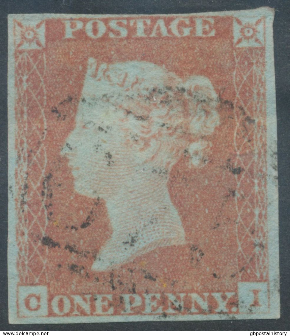 GB QV 1d Redbrown, Unplated (CI) 4 Margins, VFU - Used Stamps