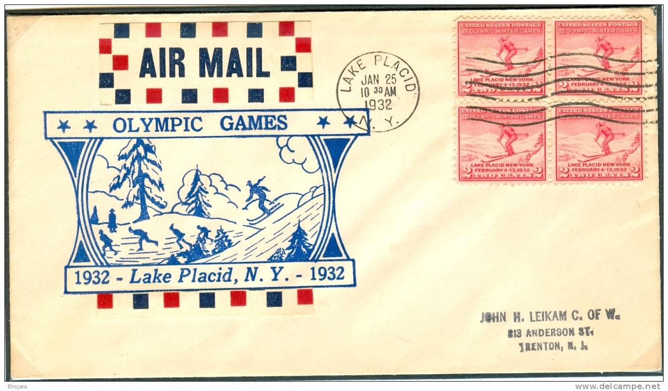 USA FDC 25-1-1932 - Hiver 1932: Lake Placid