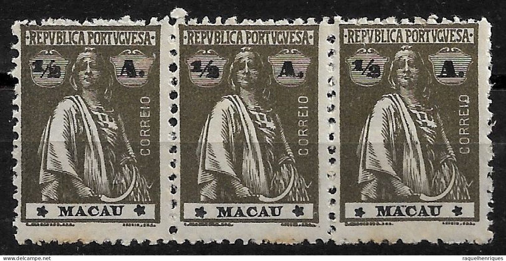 MACAU 1922 CERES 1/2A - 12x11.5 - TRIO M NG (NP#72-P05-L9) - Ungebraucht