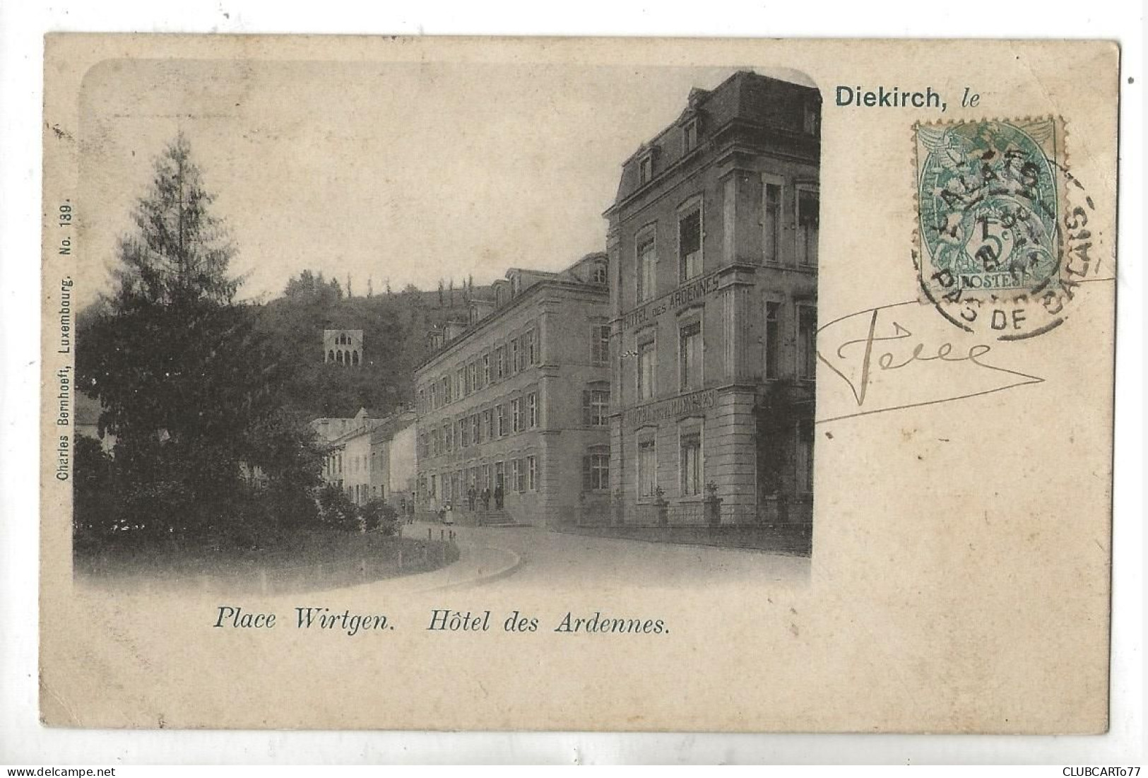 Diekirch (Luxembourg, Diekirch) : L'Hôtel Des Ardennes Place Wirtgen En 1904 PF. - Diekirch