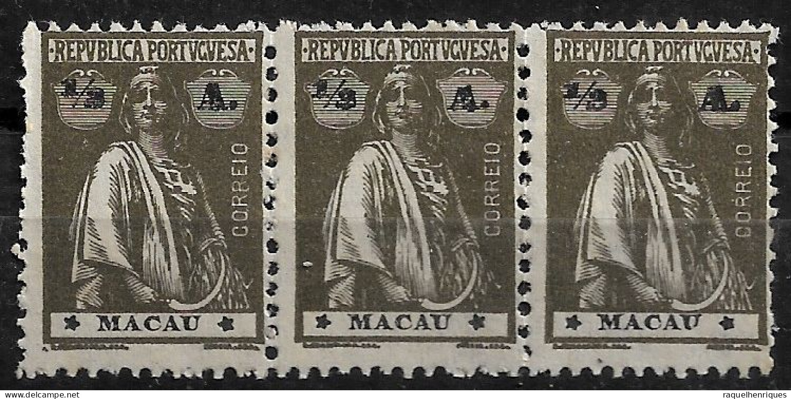 MACAU 1922 CERES 1/2A - 12x11.5 - TRIO M NG (NP#72-P05-L9) - Nuovi