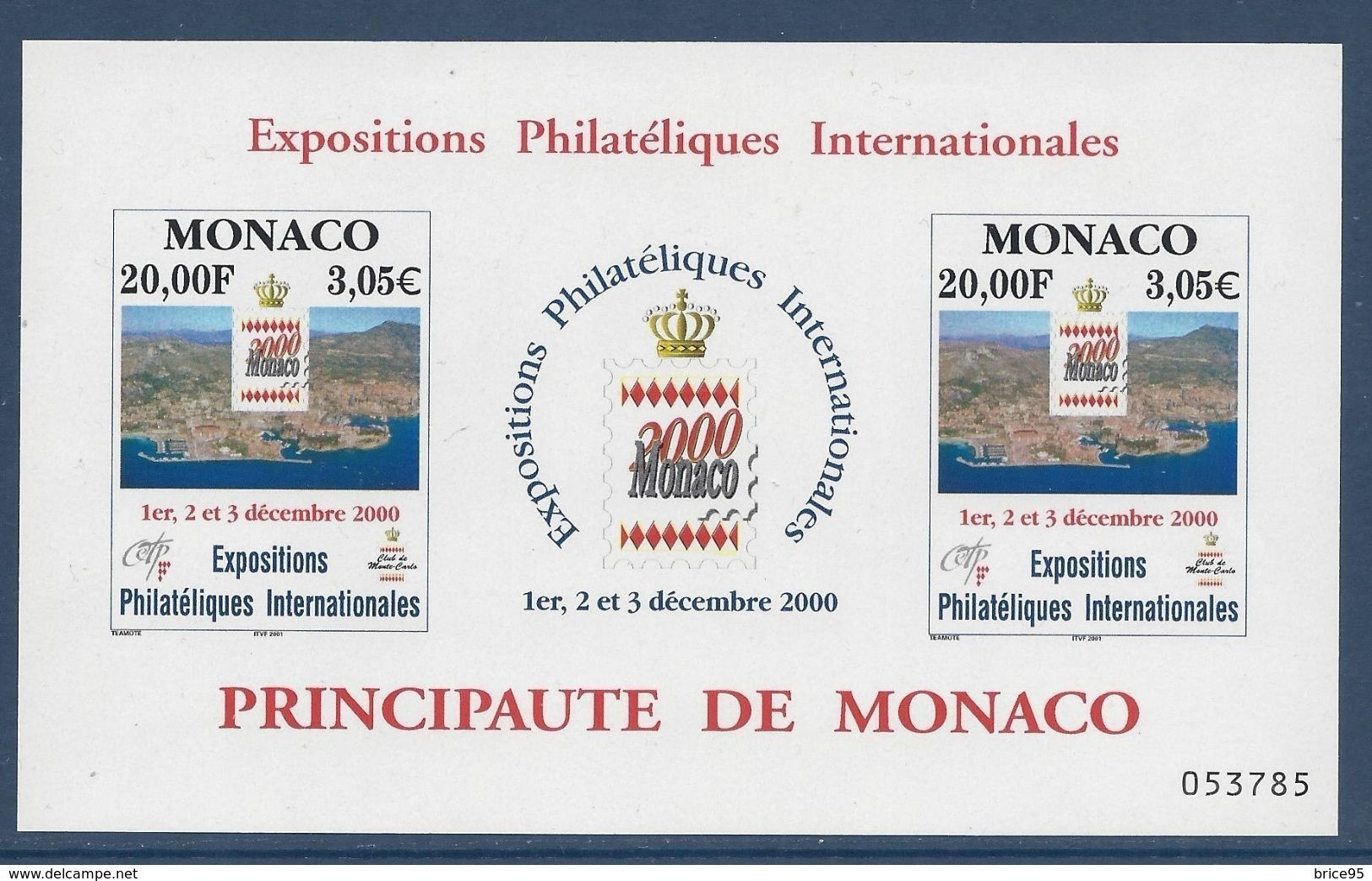 Monaco - Bloc YT N° 85 ** - Neuf Sans Charnière - 2000 - Blocks & Sheetlets