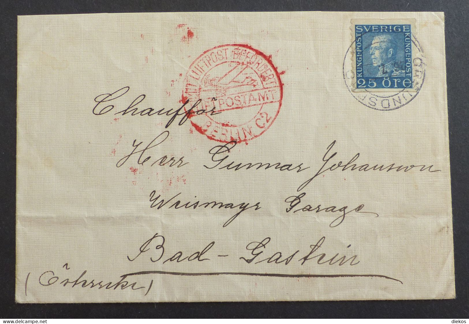 Schweden Luftpost über Berlin   #cover5715 - Lettres & Documents