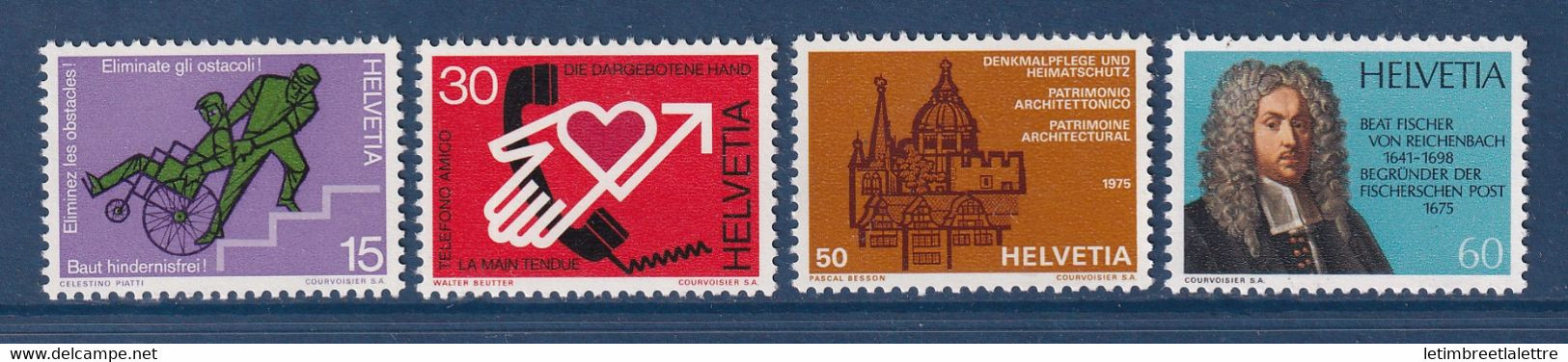 Suisse - YT N° 987 à 990 ** - Neuf Sans Charnière - 1975 - Neufs