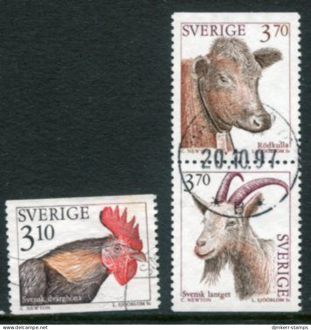 SWEDEN 1995 Domestic Livestock Used.   Michel 1859-61 - Gebraucht