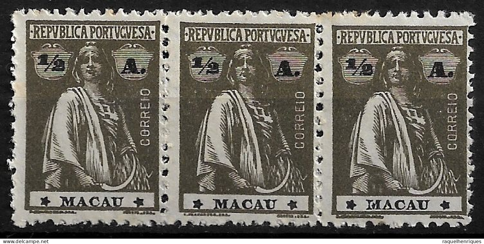 MACAU 1922 CERES 1/2A - 12x11.5 - TRIO M NG (NP#72-P06-L2) - Ongebruikt