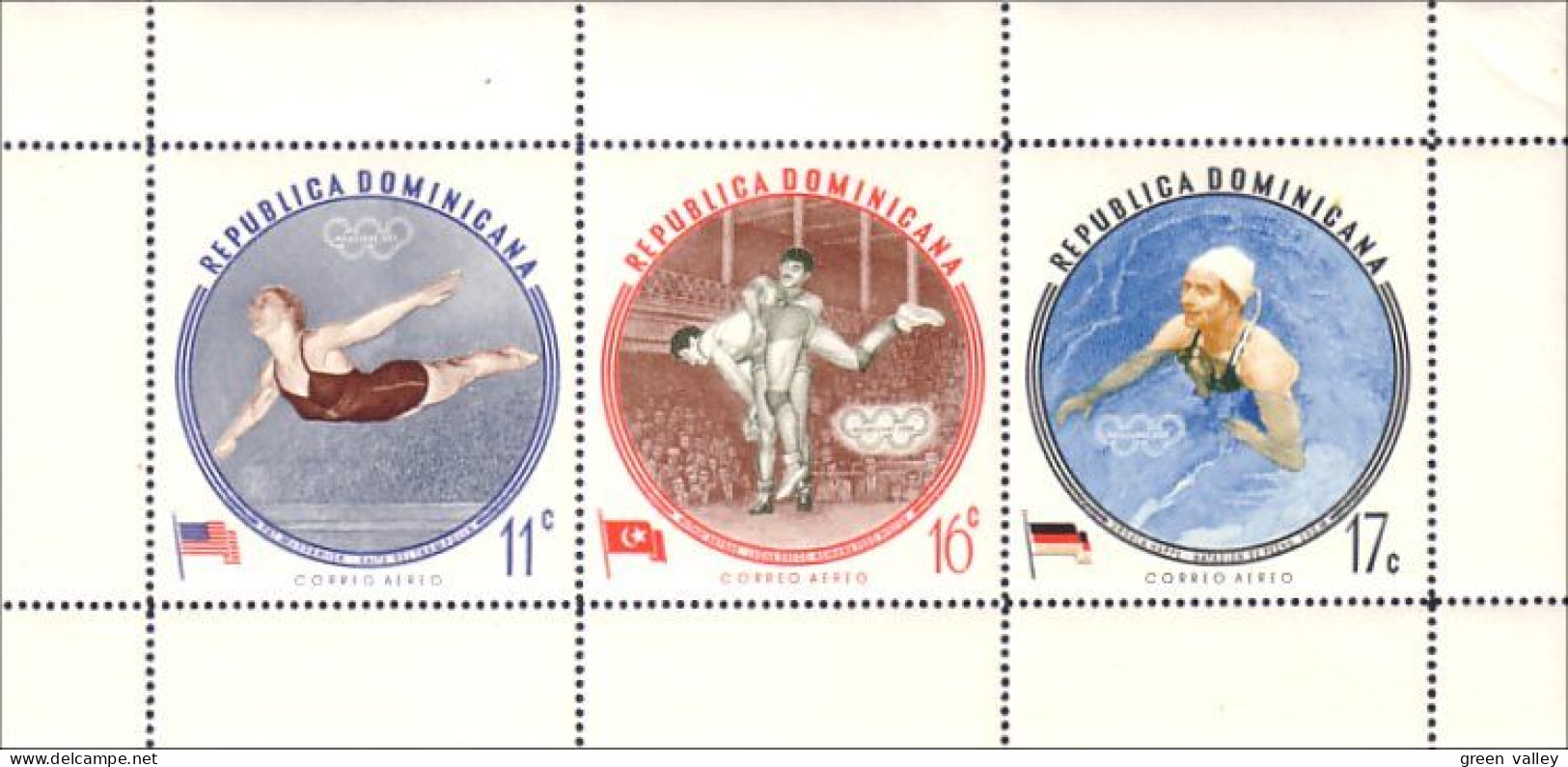 Dominicana Lutte Wrestling Ski Melbourne 1956 MNH ** Neuf SC (A50-228) - Ete 1956: Melbourne