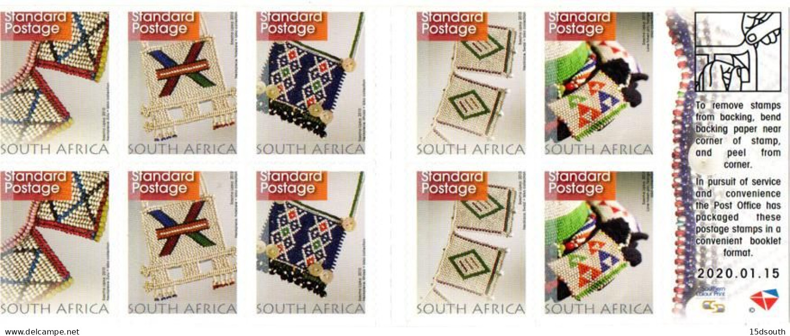 South Africa - 2020 8th Definitive Beadwork SPR 10-stamp Booklet (**) (2020.01.15) - Booklets