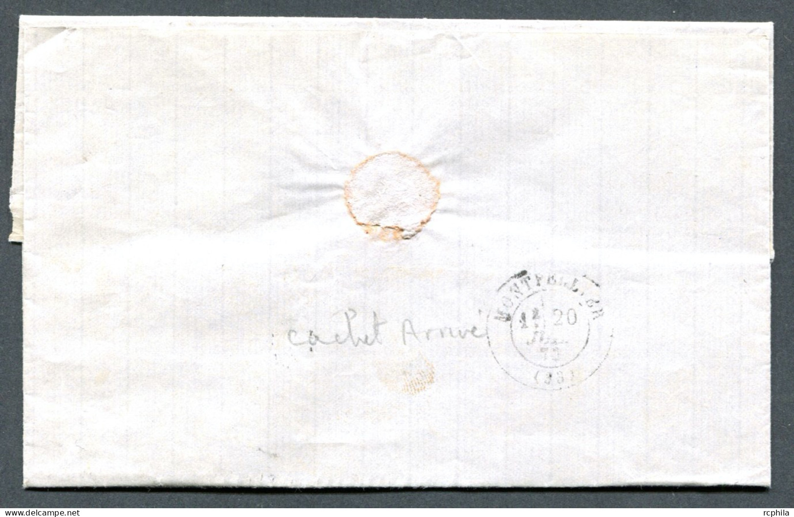 RC 27016 SUISSE 1871 LETTRE DE GENEVE POUR MONTPELLIER EN FRANCE ( SANS CORRESPONDANCE ) - Brieven En Documenten