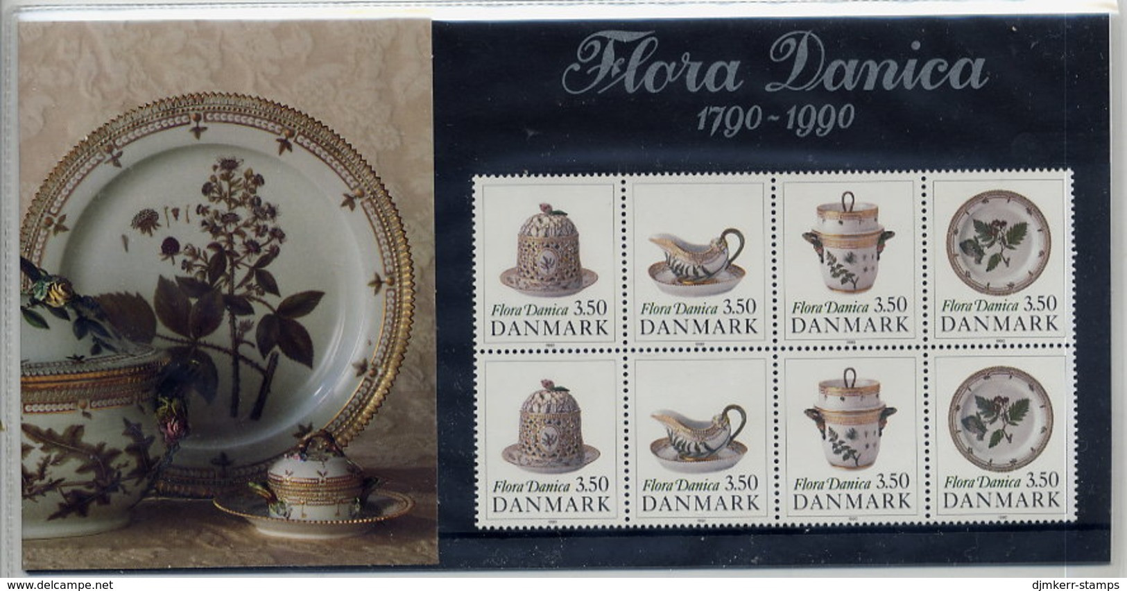 DENMARK 1990 Bicentenary Of Florica Danica Tableware Presentation Pack MNH / **.  Michel 977-80 - Nuevos
