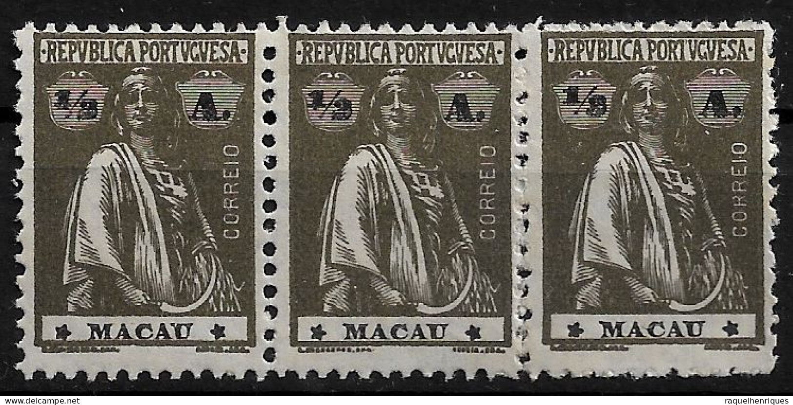 MACAU 1922 CERES 1/2A - 12x11.5 - TRIO M NG (NP#72-P06-L3) - Ungebraucht