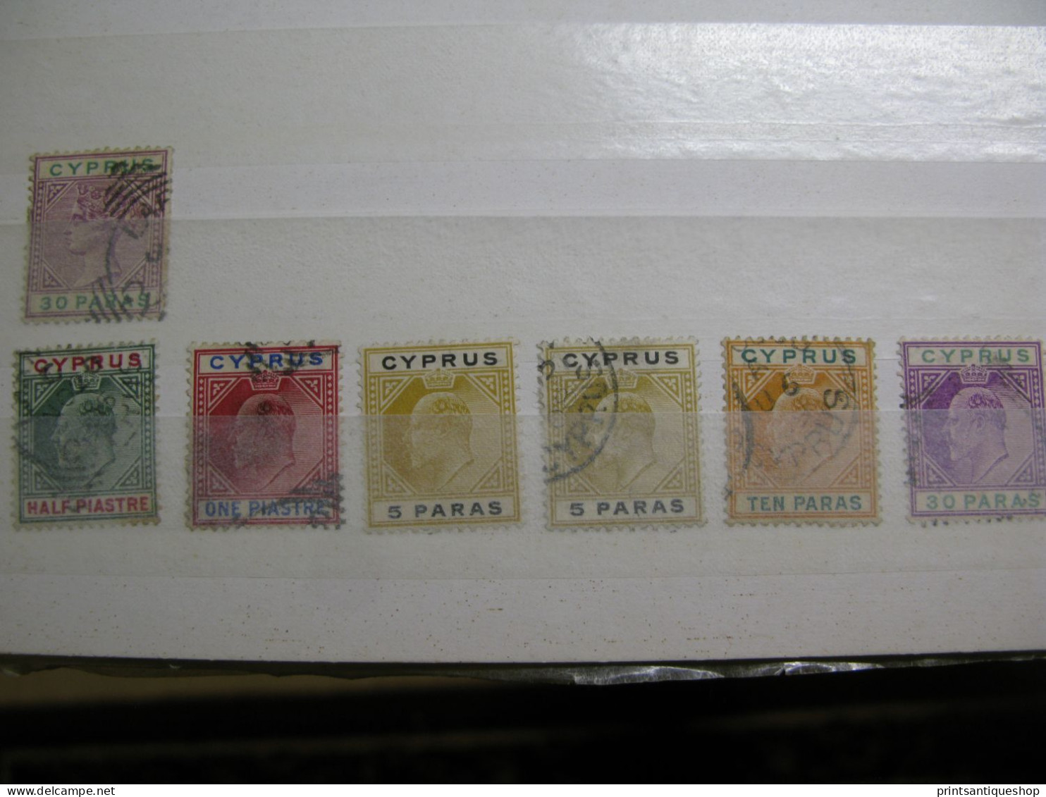 Lot 4 Pages Cyprus Old Stamps COLLECTION Set Overprint - Autres & Non Classés
