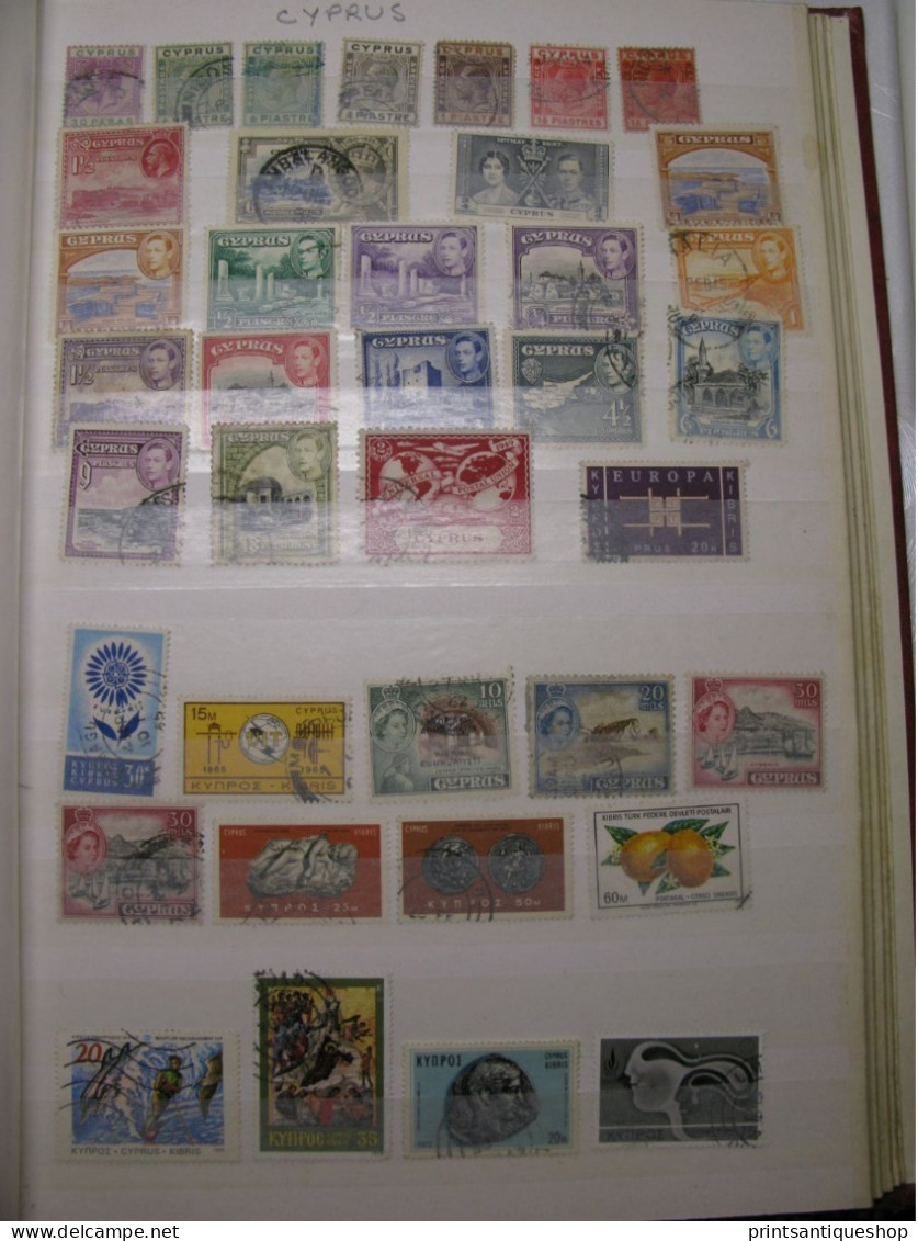 Lot 4 Pages Cyprus Old Stamps COLLECTION Set Overprint - Autres & Non Classés