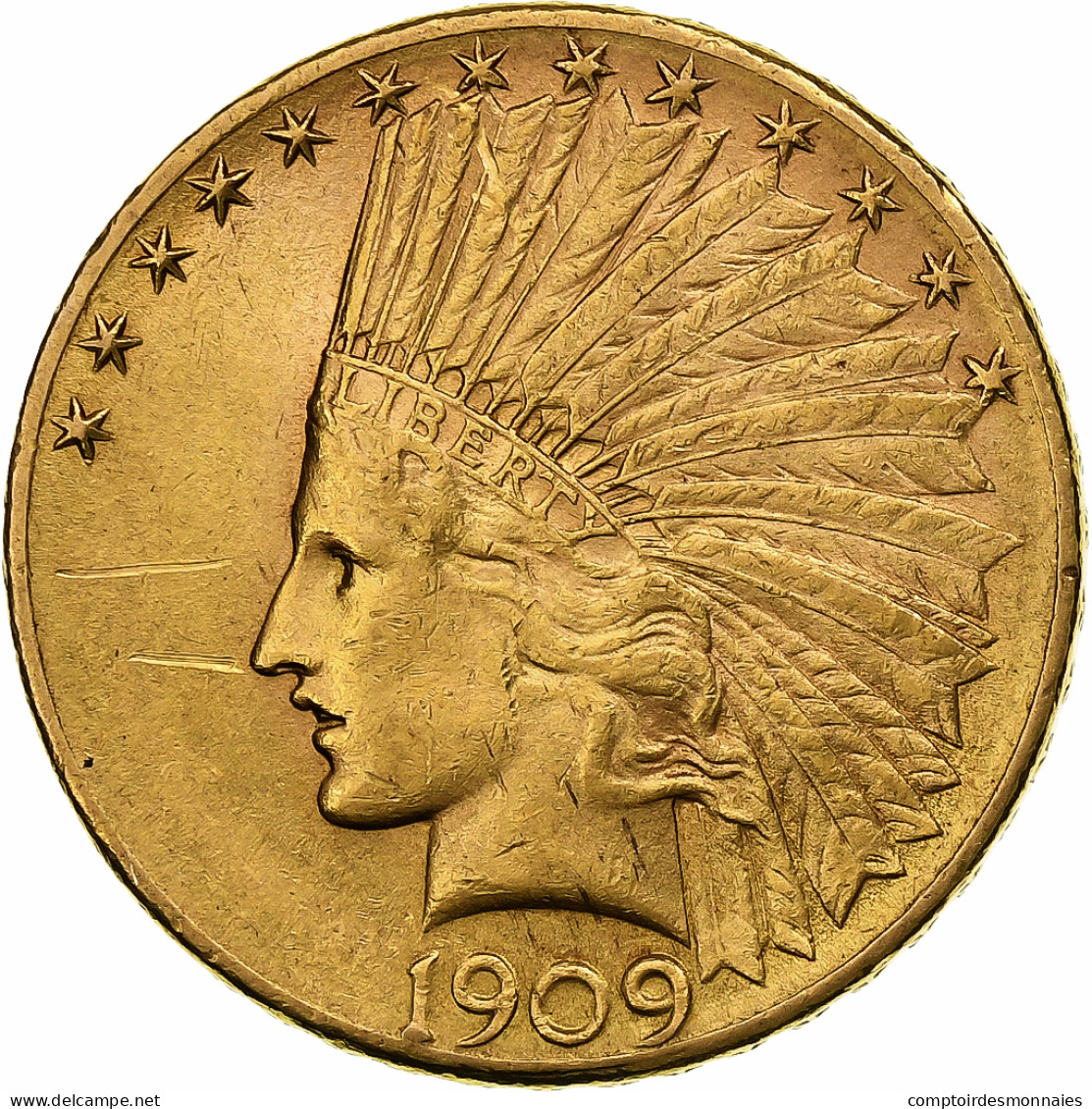 États-Unis, 10 Dollars, Indian Head, 1909, Denver, Rare, Or, SUP, KM:130 - 10$ - Eagle - 1907-1933: Indian Head