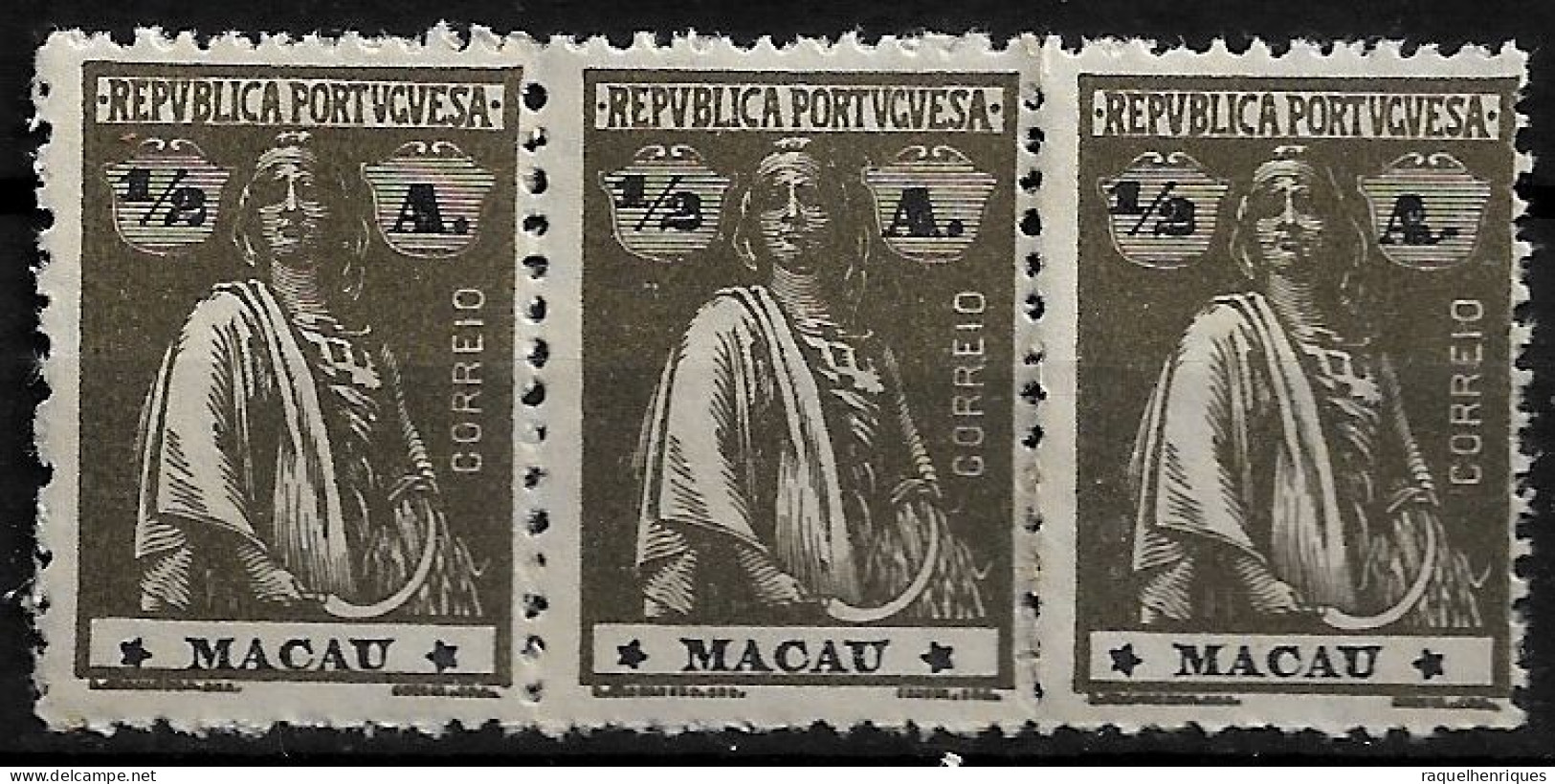 MACAU 1922 CERES 1/2A - 12x11.5 - TRIO M NG (NP#72-P06-L4) - Ungebraucht