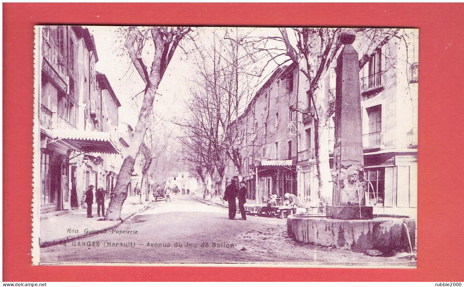 GANGES AVENUE DE JEU DE BALLON FONTAINE CARTE EN TRES BON ETAT - Ganges