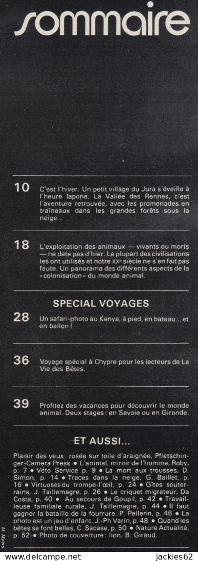 246/ LA VIE DES BETES / BETES ET NATURE N° 246 Du 1/1979 Voir Sommaire - Animals