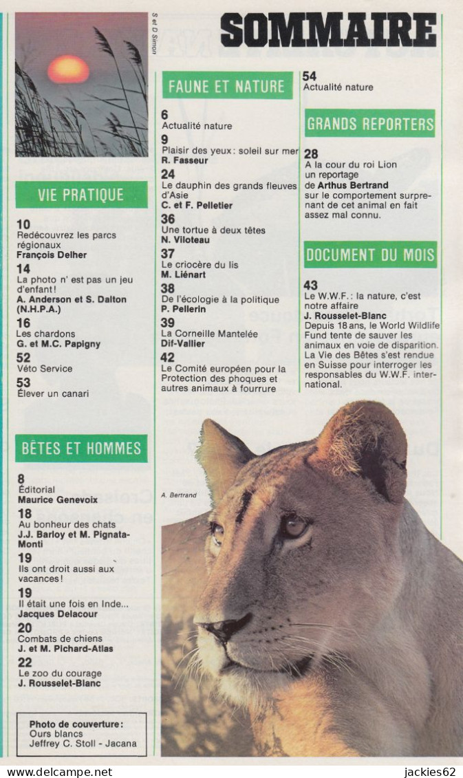 251/ LA VIE DES BETES / BETES ET NATURE N° 251 Du 6/1979 Voir Sommaire - Animales