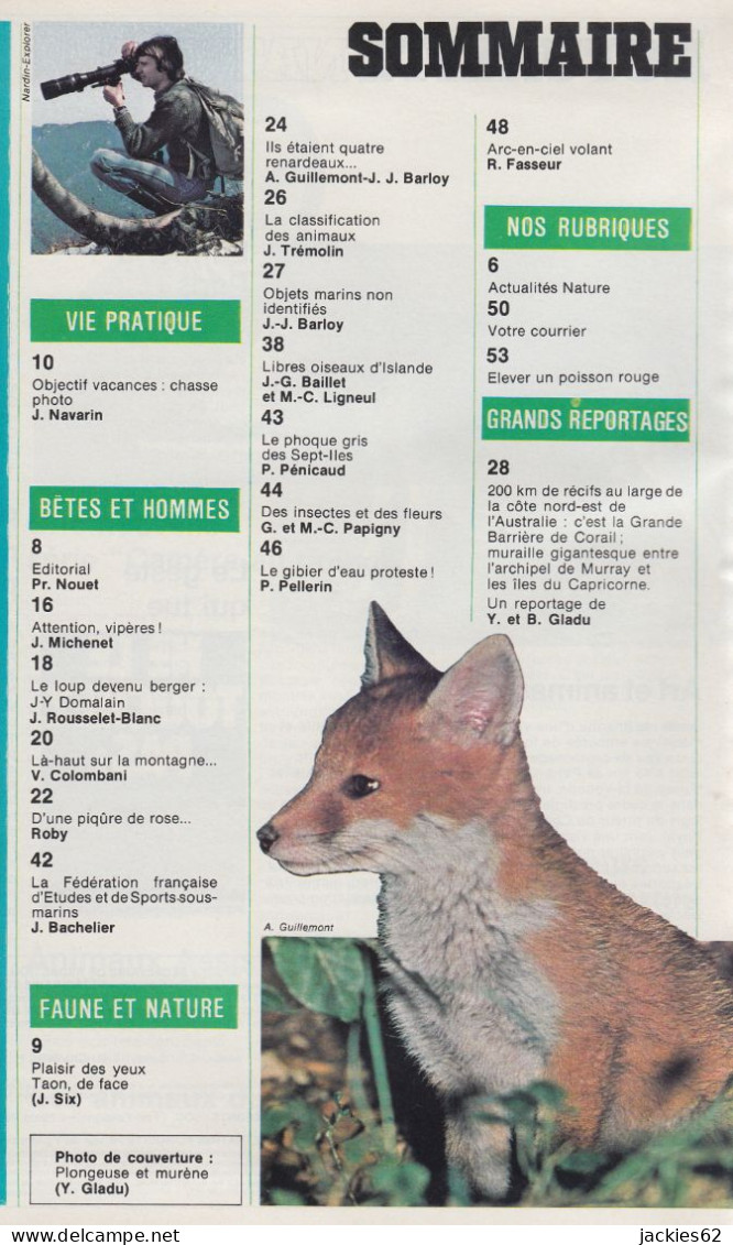 252/ LA VIE DES BETES / BETES ET NATURE N° 252 Du 7-8/1979 Voir Sommaire - Animals