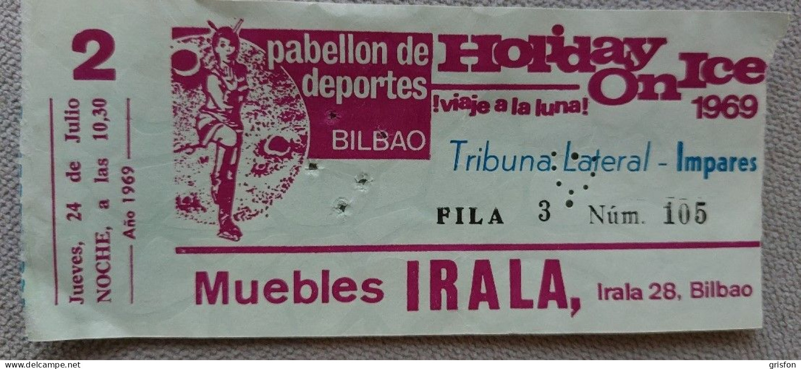 Ticket Holiday On Ice Bilbao 1969 - Biglietti D'ingresso