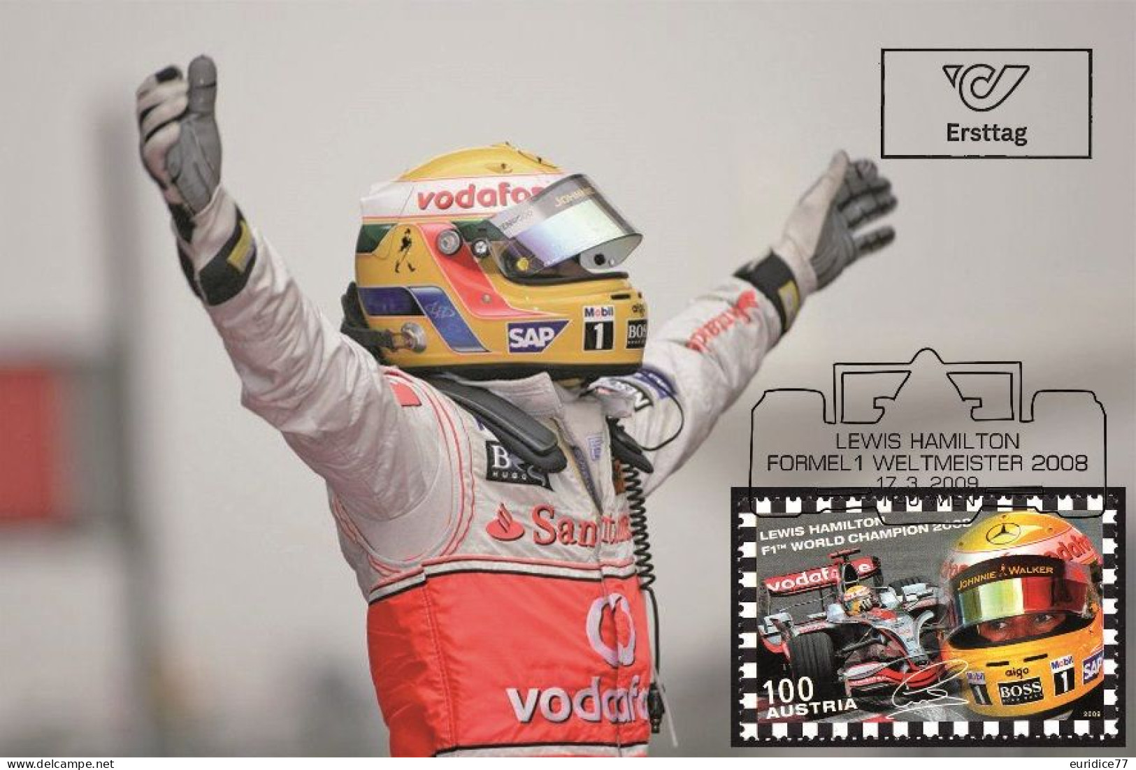 Austria 2009 - Formel 1 Legenden: Lewis Hamilton Carte Maximum - Maximum Cards